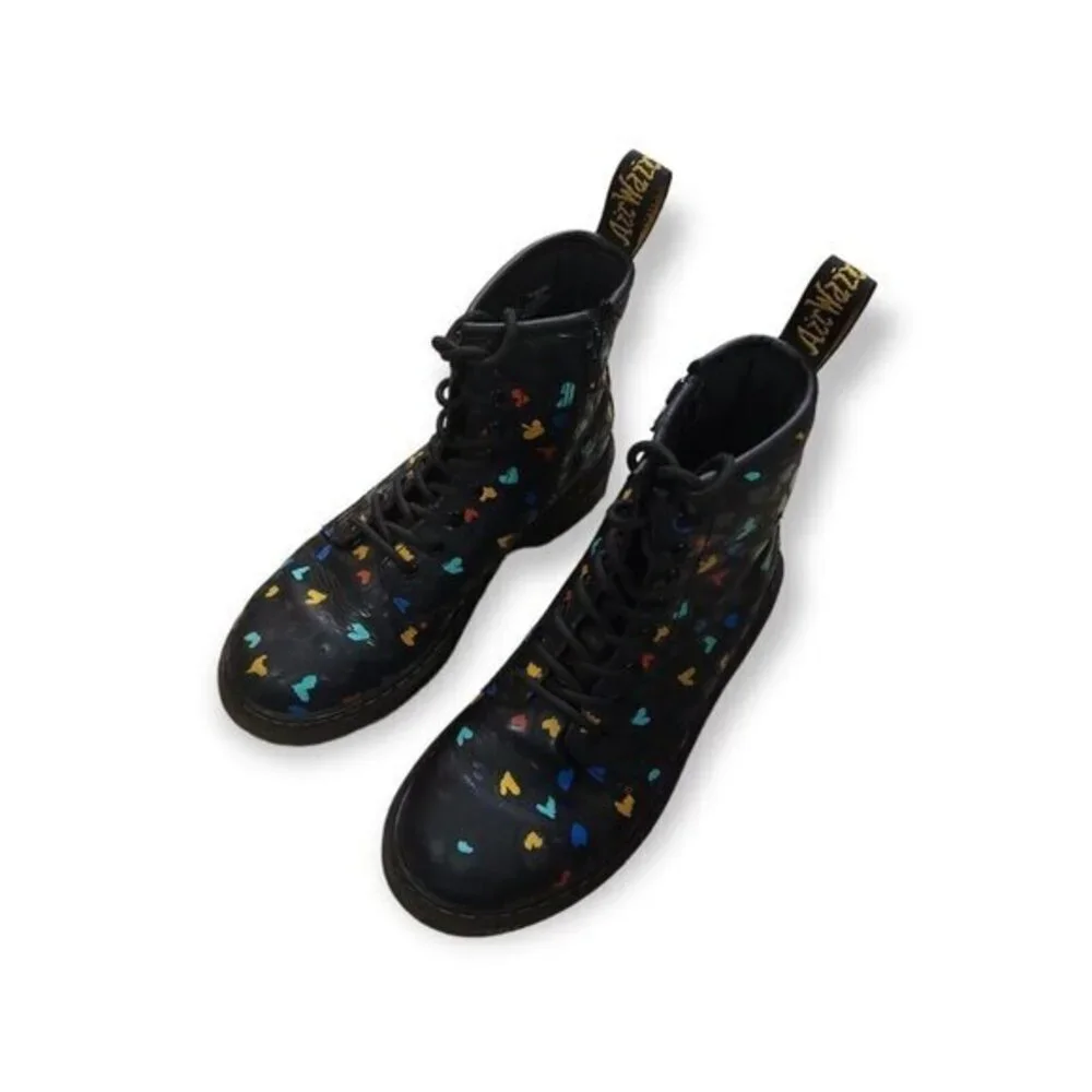 Doc Dr Martens Wild Heart Pascal Side Zip Combat Boots‎ Girls 3 US